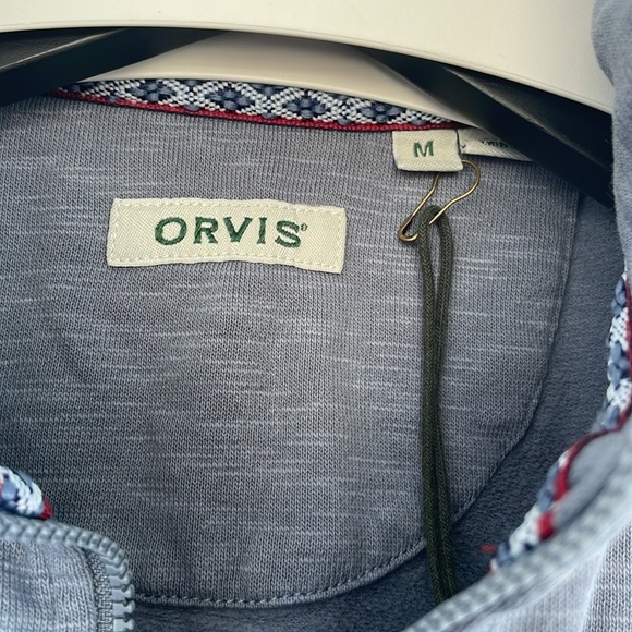 Orvis Blue Quarter-Zip Pullover with Pockets Medium - Picture 6 of 16